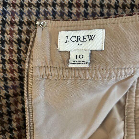 J. Crew Houndstooth Wool Blend Mini Skirt - Women's Size 10 - Preppy / Academia - Picture 3 of 3
